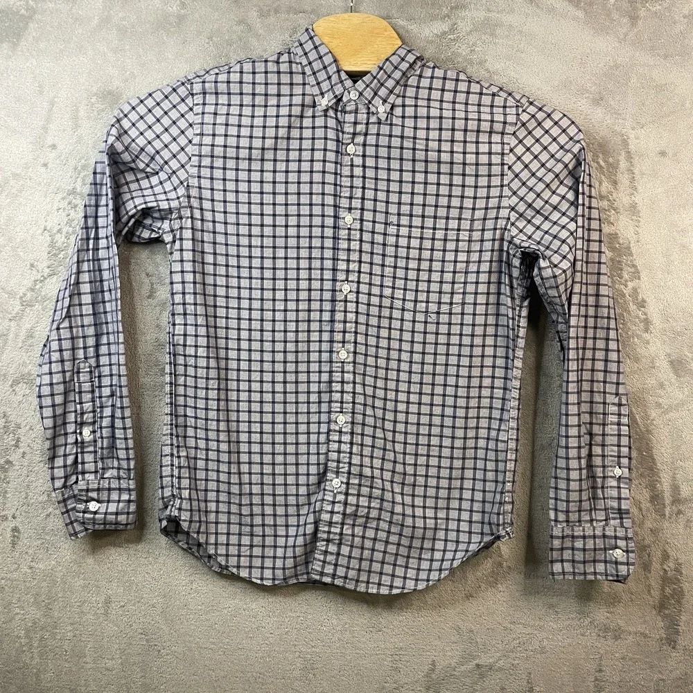 J. Crew Men's M Slim Fit Long Sleeve Button Down Blue Plaid Shirt Style #F4560